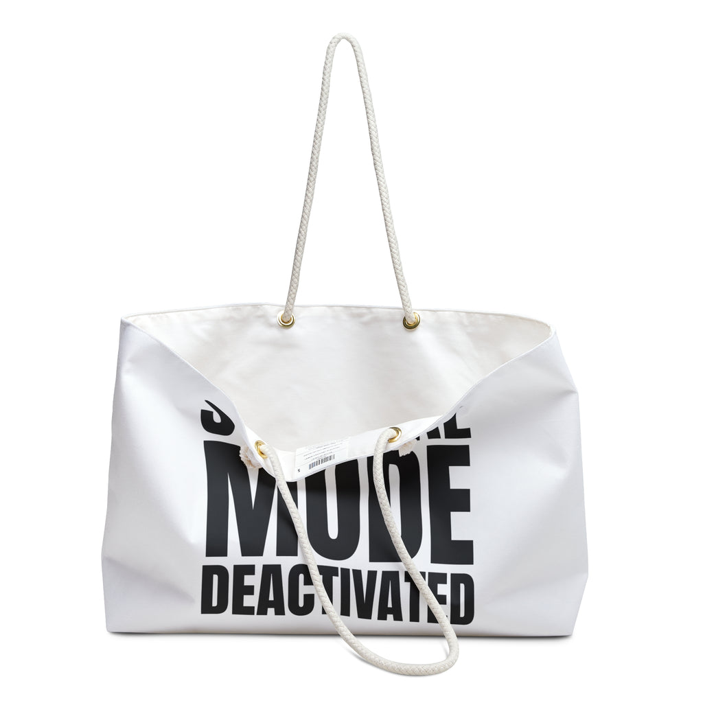 Weekender Bag — “Survival Mode Deactivated” Canvas Tote for Travel & Relaxation